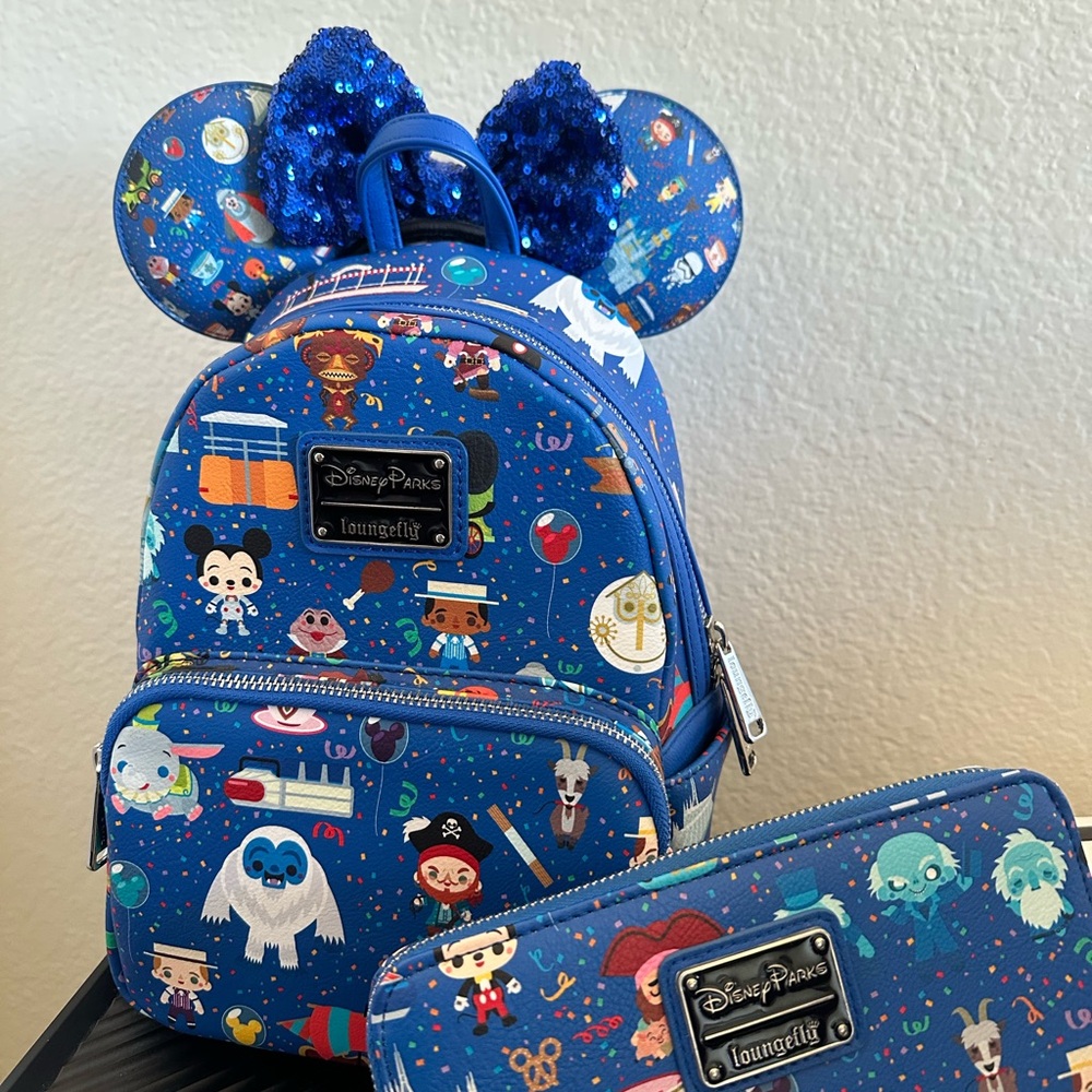 Disney parks Loungefly Backpack with ears headband and Wallet